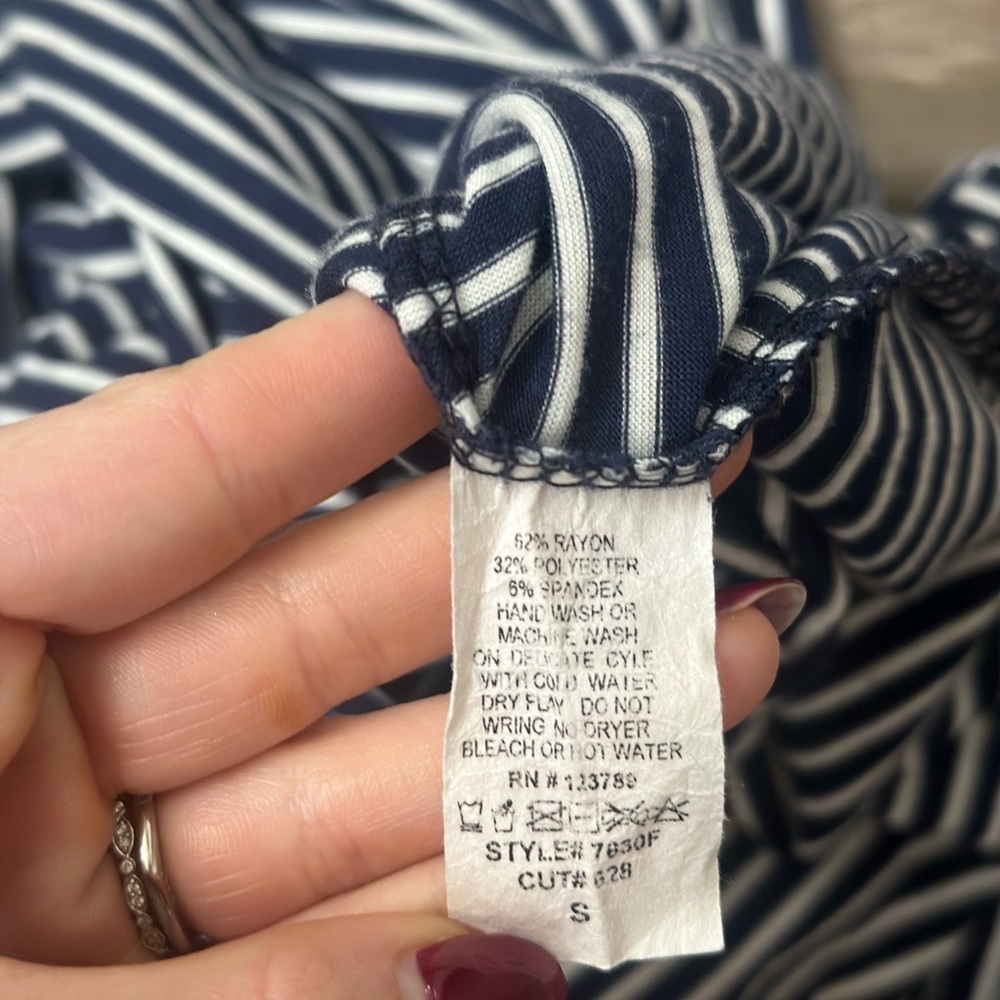 Small Miami Striped Navy and White Dress - Picture 3 of 3